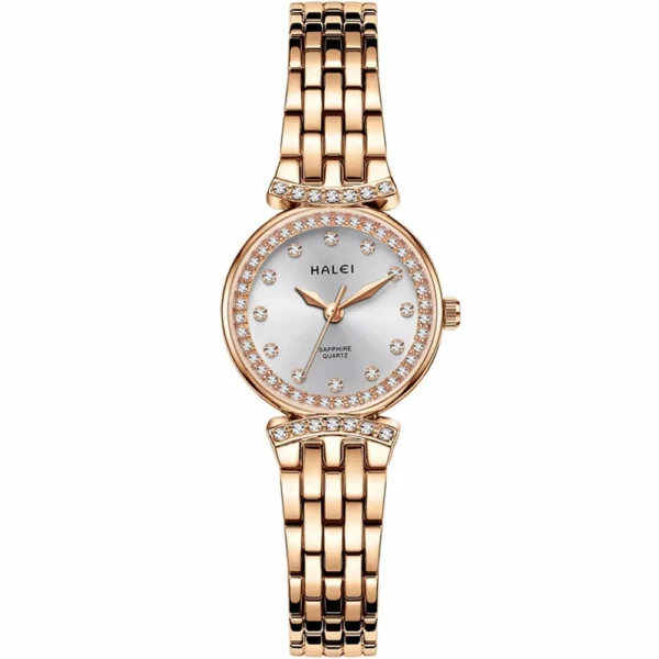 Halei 5011L-RG-WHT Metal Band Women Watch