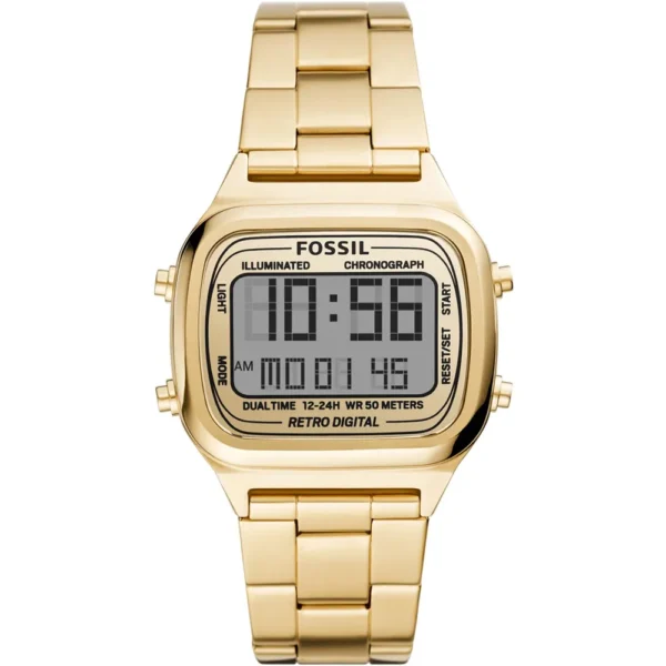 Fossil FS-5843 Retro Digital Metal Band Men Watch