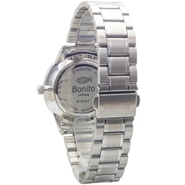 Bonito K-5147-ST-BLU Metal Band Men Watch - Image 3