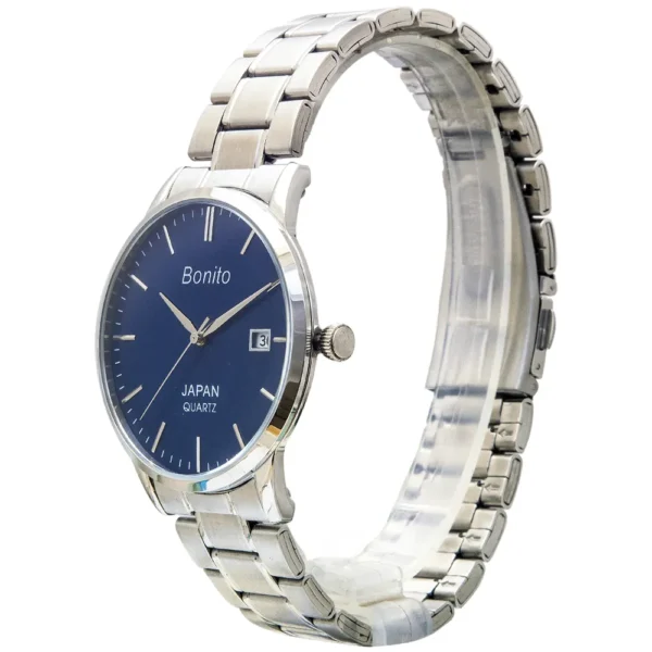 Bonito K-5147-ST-BLU Metal Band Men Watch - Image 2