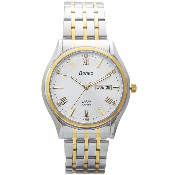 Bonito K-6119-TT-WHT Metal Band Men Watch