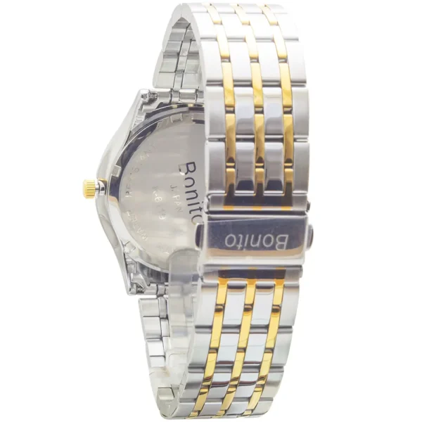 Bonito K-6119-TT-WHT Metal Band Men Watch - Image 3