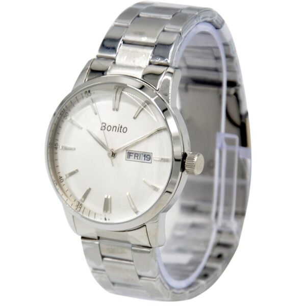 Bonito K-6123-WHT Metal Band Men Watch - Image 2