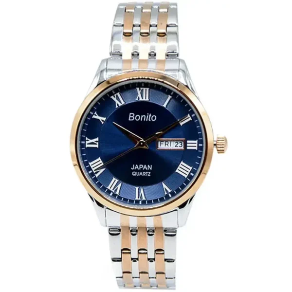 Bonito K-6124-BLU-RG-TT Metal Band Men Watch