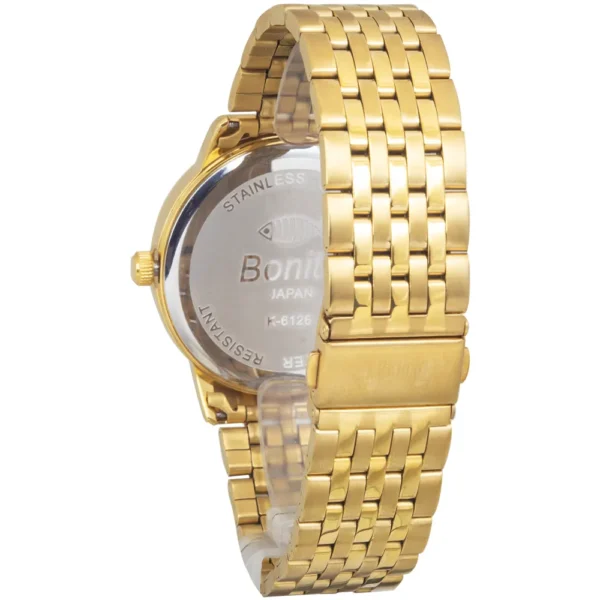 Bonito K-6126-GLD-BLK Metal Band Men Watch - Image 3