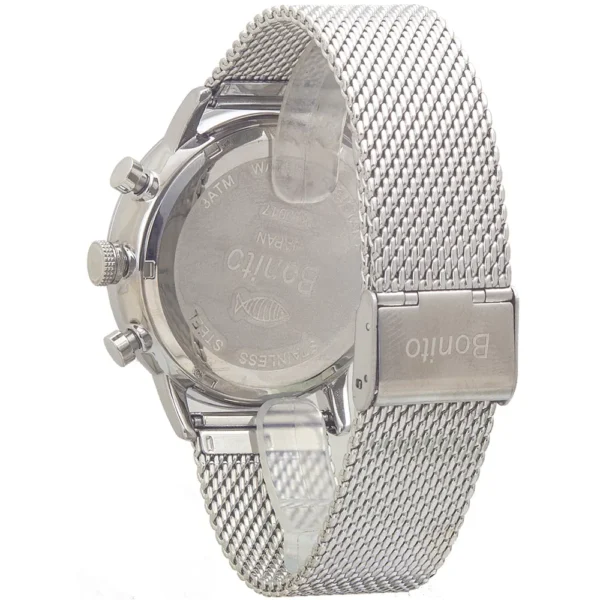 Bonito K-7017-ST-BLK Mesh Band Men Watch - Image 3