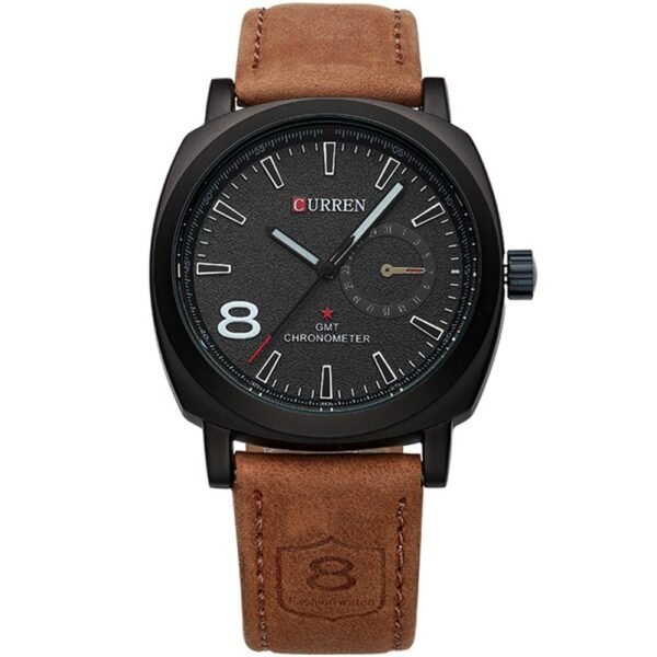 Curren 8139-BLK-BRN Leather Band Men Watch