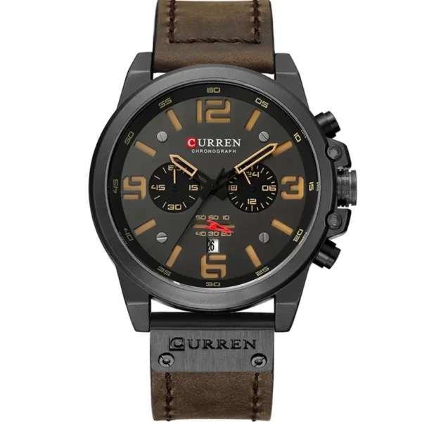 Curren 8314-BLK-BRN Leather Band Men Watch