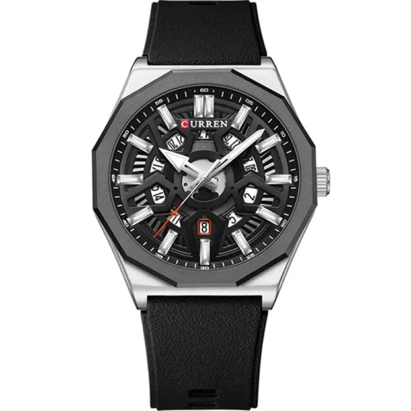 Curren 8437-CH-BLK Rubber Band Men Watch