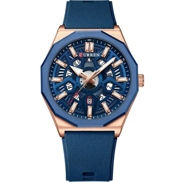 Curren 8437-RS-BLU Rubber Band Men Watch