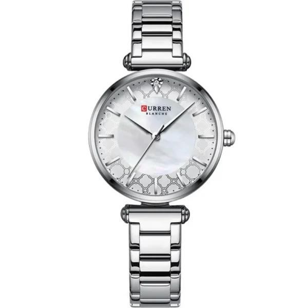 Curren 9072-CH-WHT Metal Band Women Watch