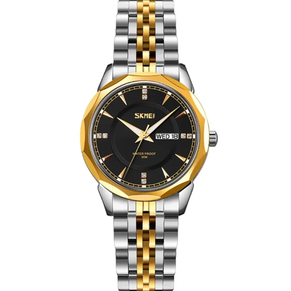 Skmei 9264-L-T.T-GLD-BLK Metal Band Women Watch