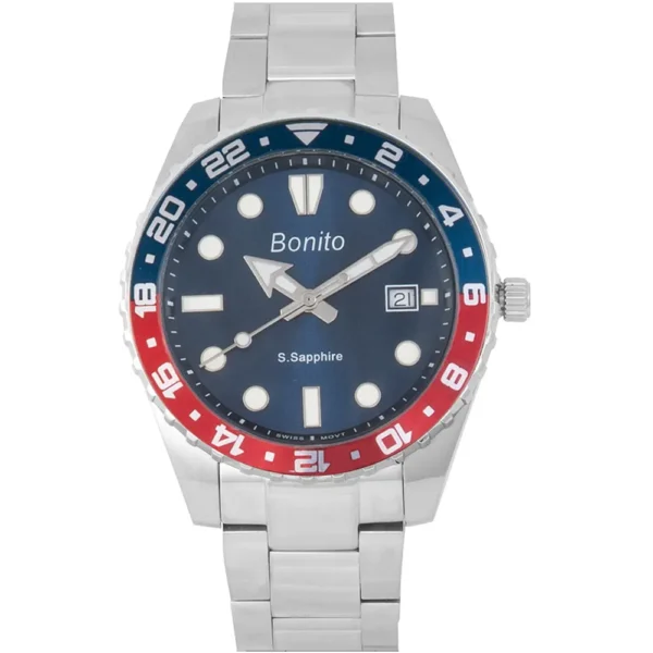 Bonito K-5141-CH-BLU Metal Band Men Watch